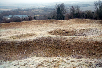 View from the motte to the inner bailey December 2008